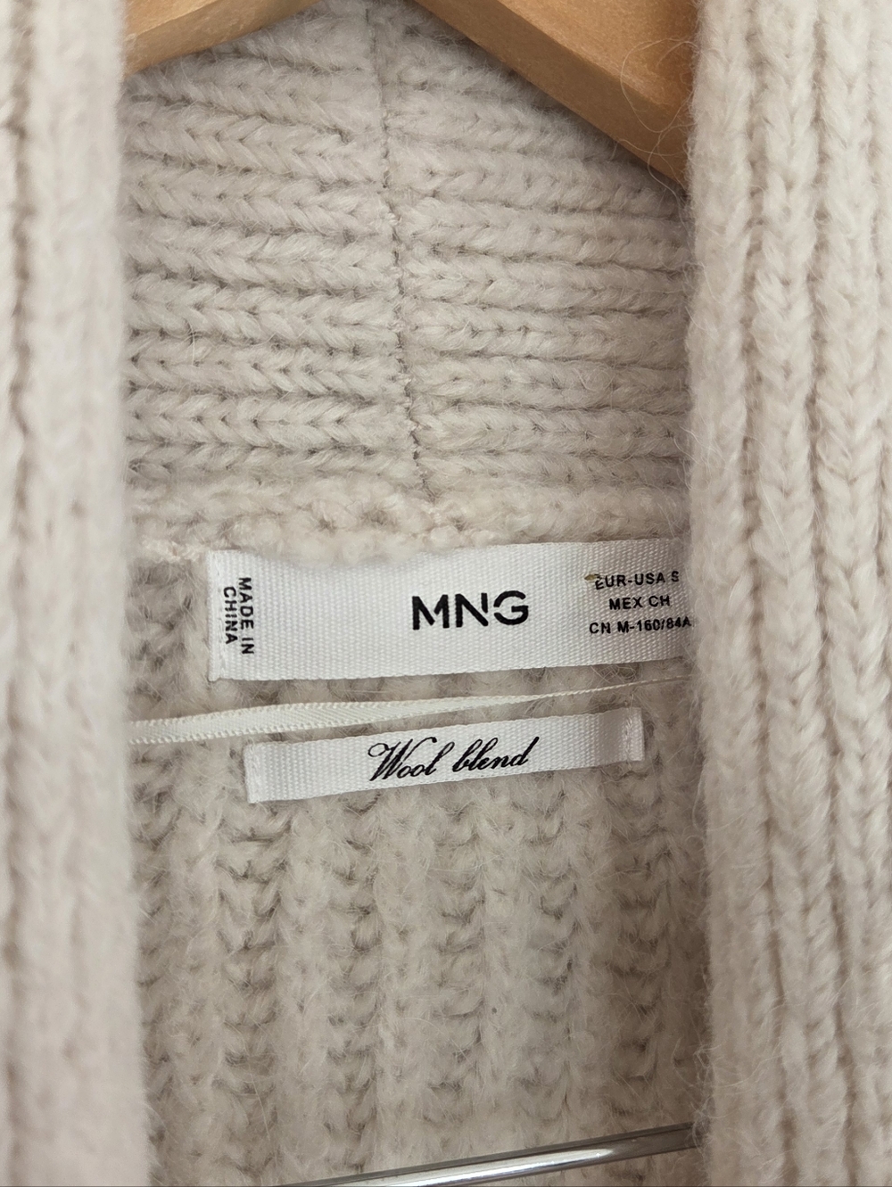 MANGO midi soft cozy cushy thick ribbed oversized sweater coat Small - Picture 6 of 12